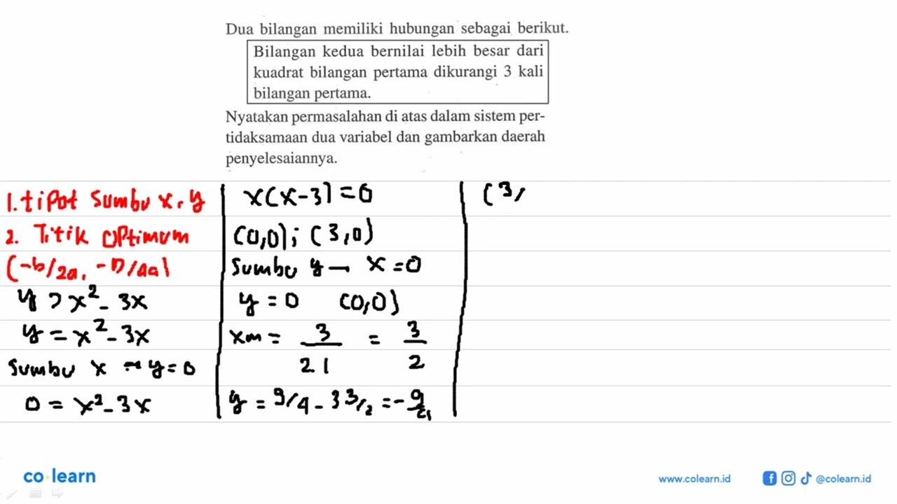 Dua bilangan memiliki hubungan sebagai berikut. Bilangan