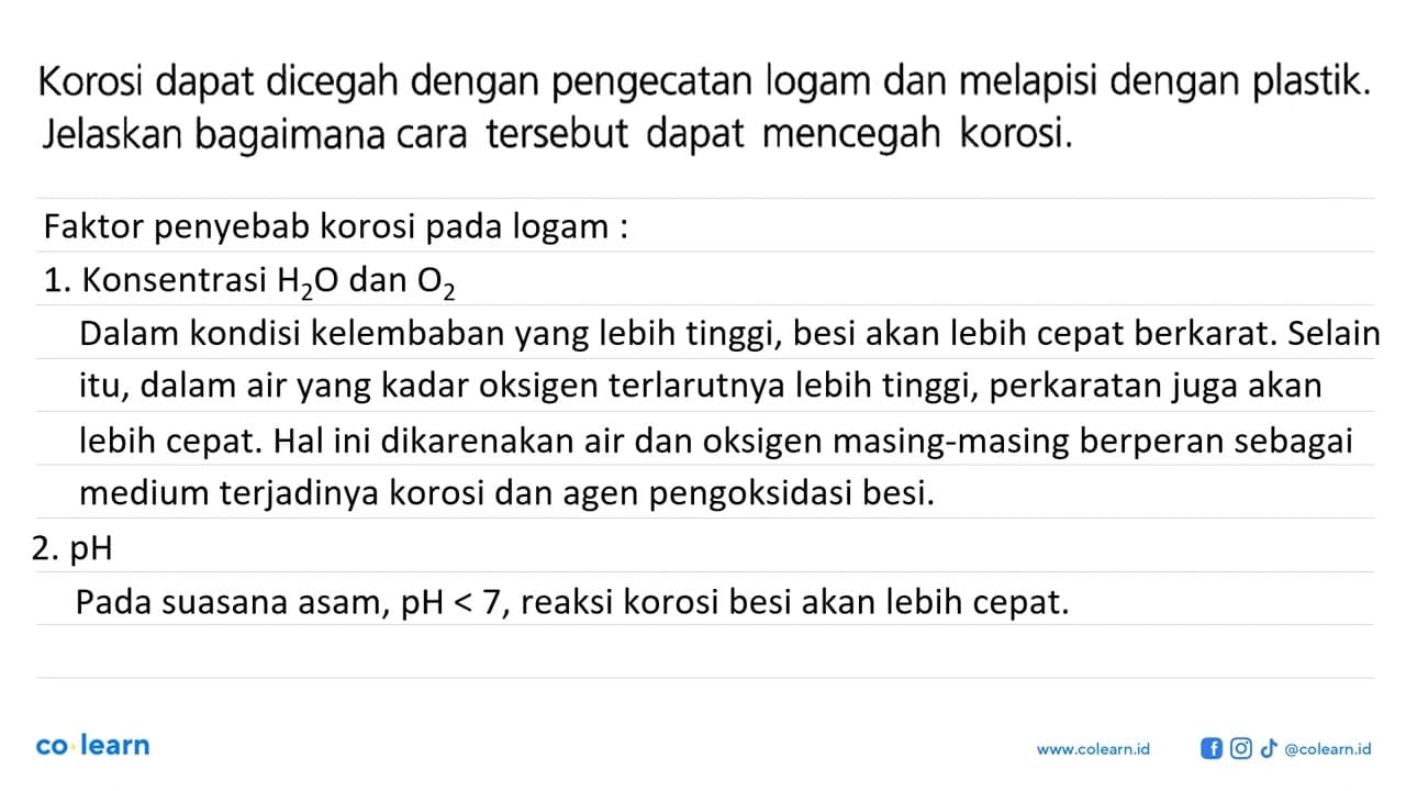 Korosi dapat dicegah dengan pengecatan logam dan melapisi