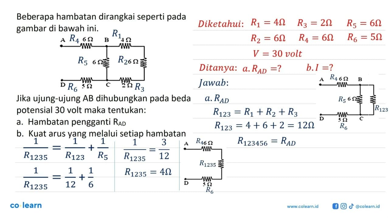 Beberapa hambatan dirangkai seperti pada gambar di bawah