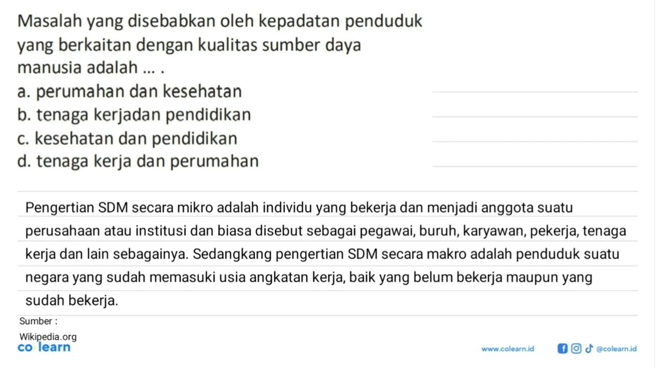 Masalah yang disebabkan oleh kepadatan penduduk yang