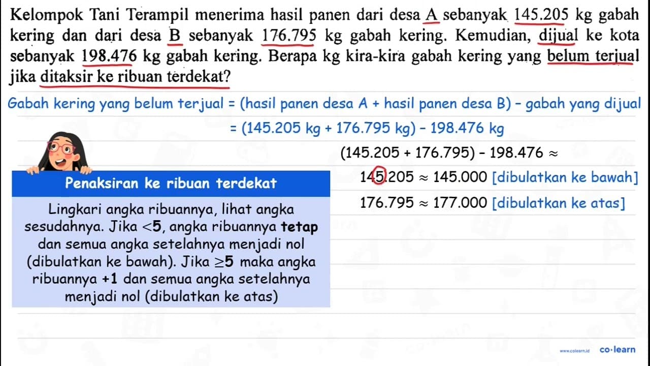 Kelompok Tani Terampil menerima hasil panen dari desa A