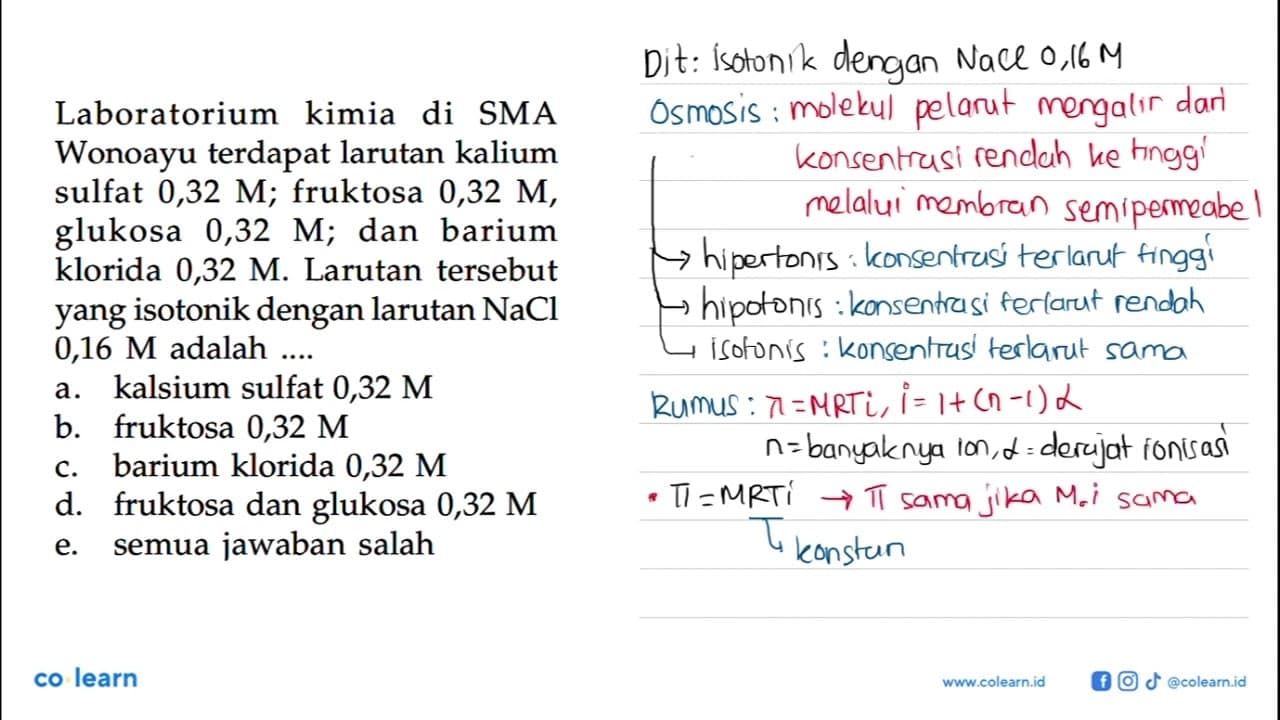 Laboratorium kimia di SMA Wonoayu terdapat larutan kalium