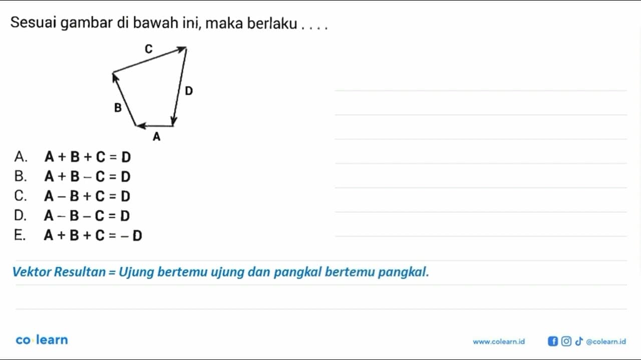 Sesuai gambar di bawah ini, maka berlaku ... A B C D