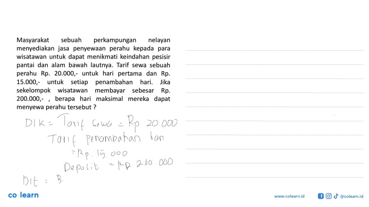 Masyarakat sebuah perkampungan nelayan menyediakan jasa