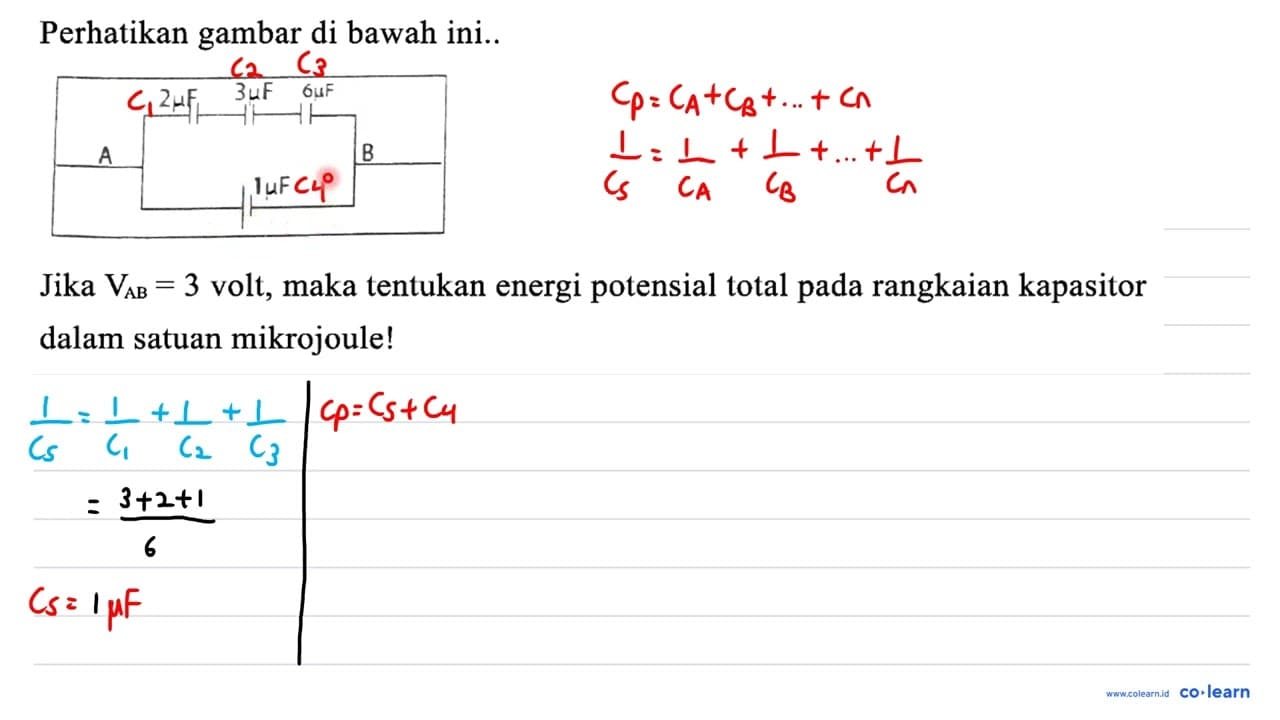 Perhatikan gambar di bawah ini.. Jika V_(A B)=3 volt, maka