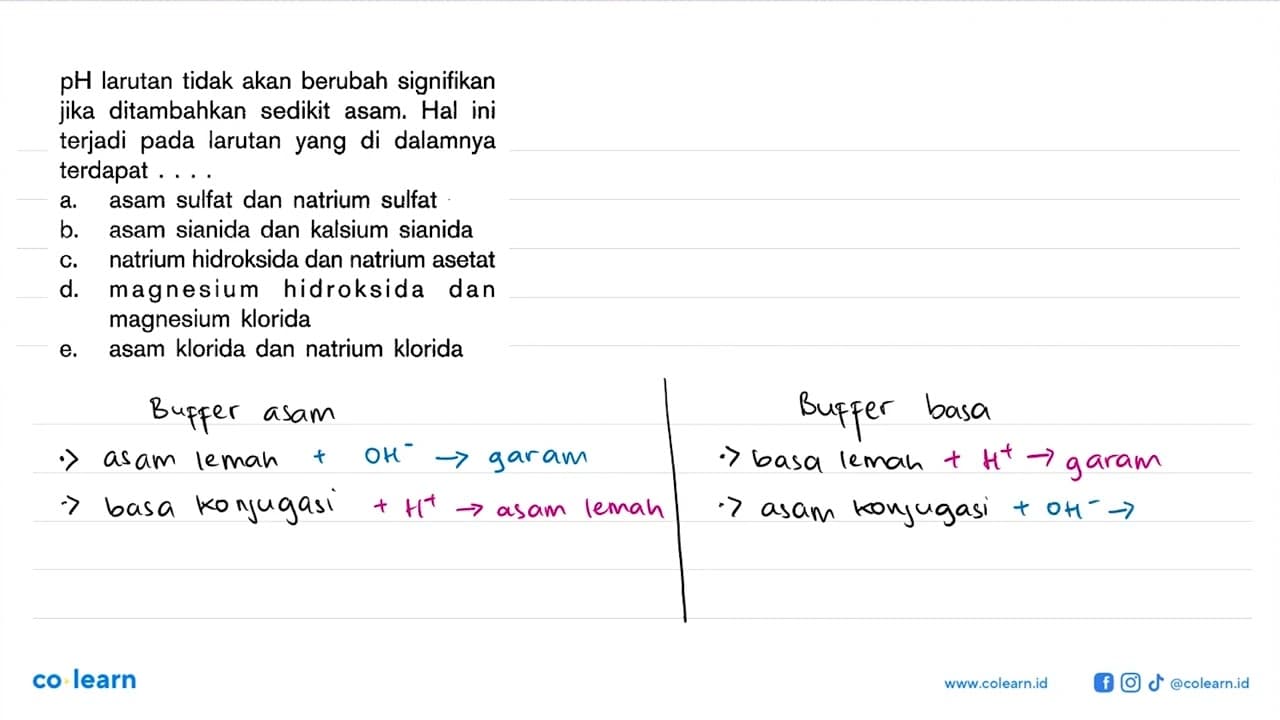 pH larutan tidak akan berubah signifikan jika ditambahkan