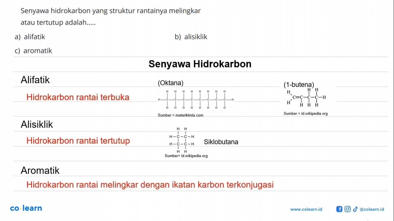 Senyawa hidrokarbon yang struktur rantainya melingkar atau