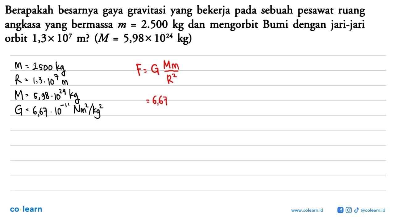 Berapakah besarnya gaya gravitasi yang bekerja pada sebuah