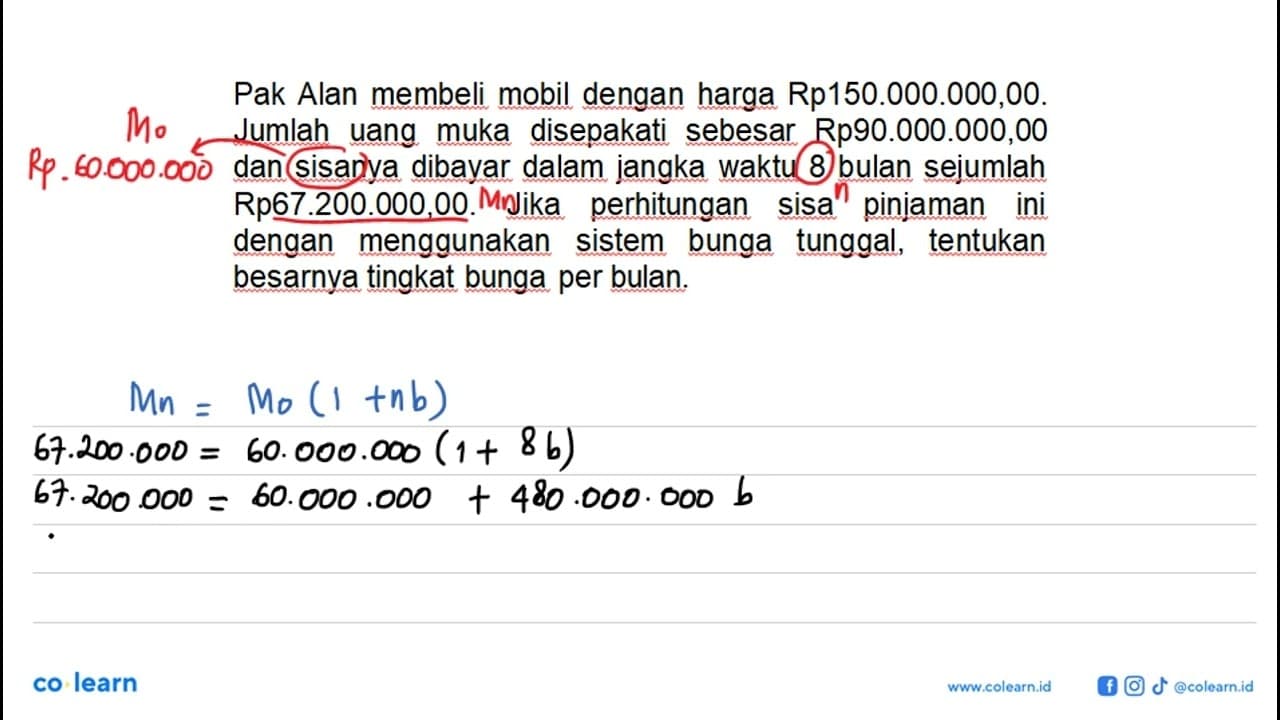 Pak Alan membeli mobil dengan harga Rp150.000.000,00.