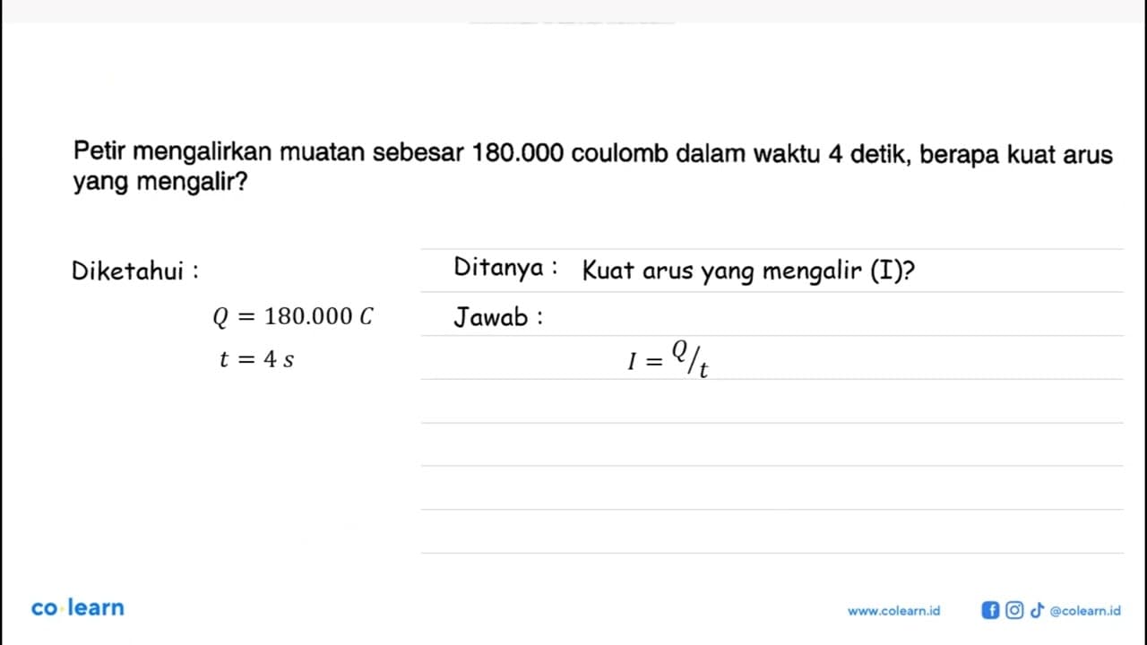 Petir mengalirkan muatan sebesar 180.000 coulomb dalam