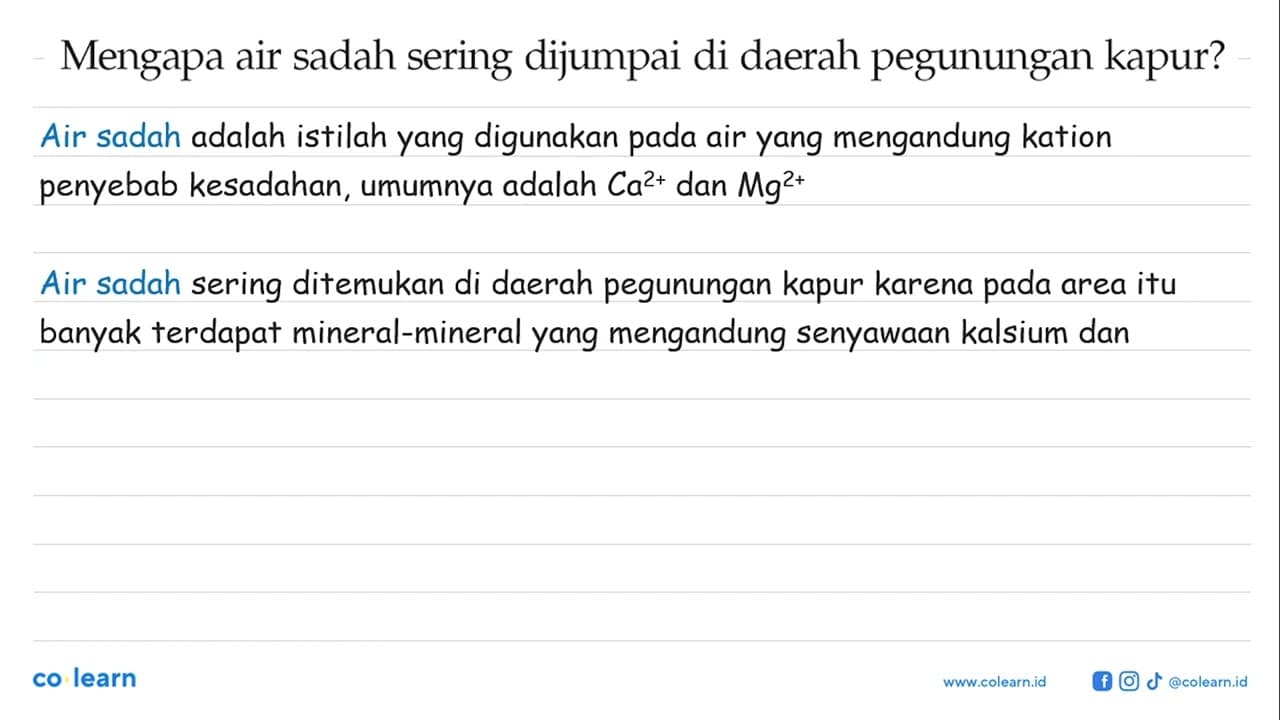 Mengapa air sadah sering dijumpai di daerah pegunungan