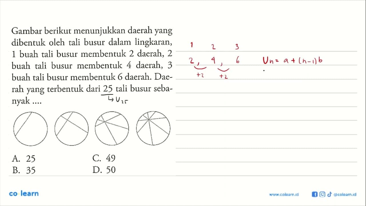 Gambar berikut menunjukkan daerah yang dibentuk oleh tali