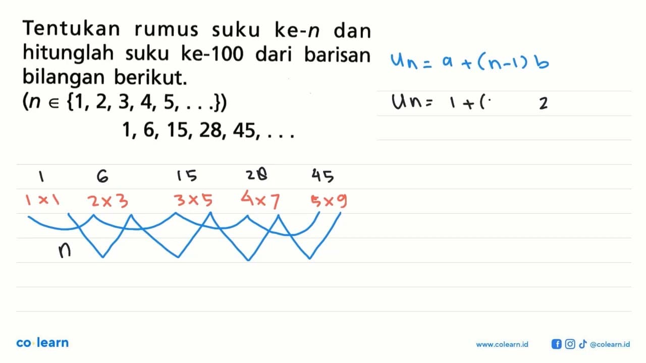 Tentukan suku ke-n rumus dan hitunglah suku ke-100 dari