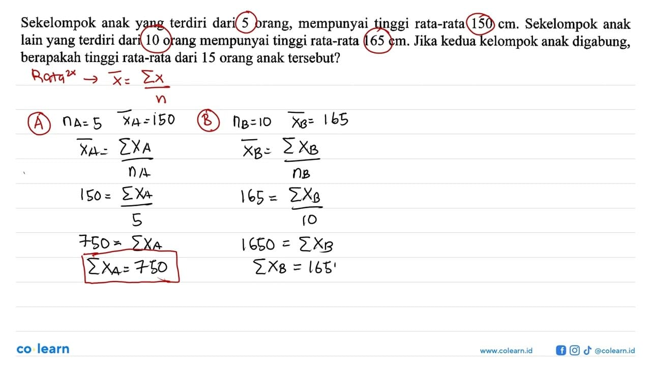 Sekelompok anak yang terdiri dari 5 orang, mempunyai tinggi