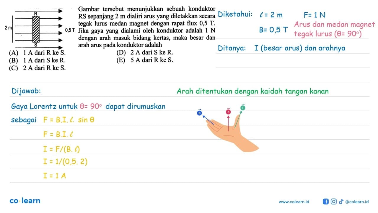 Gambar tersebut menunjukkan sebuah konduktor RS sepanjang 2