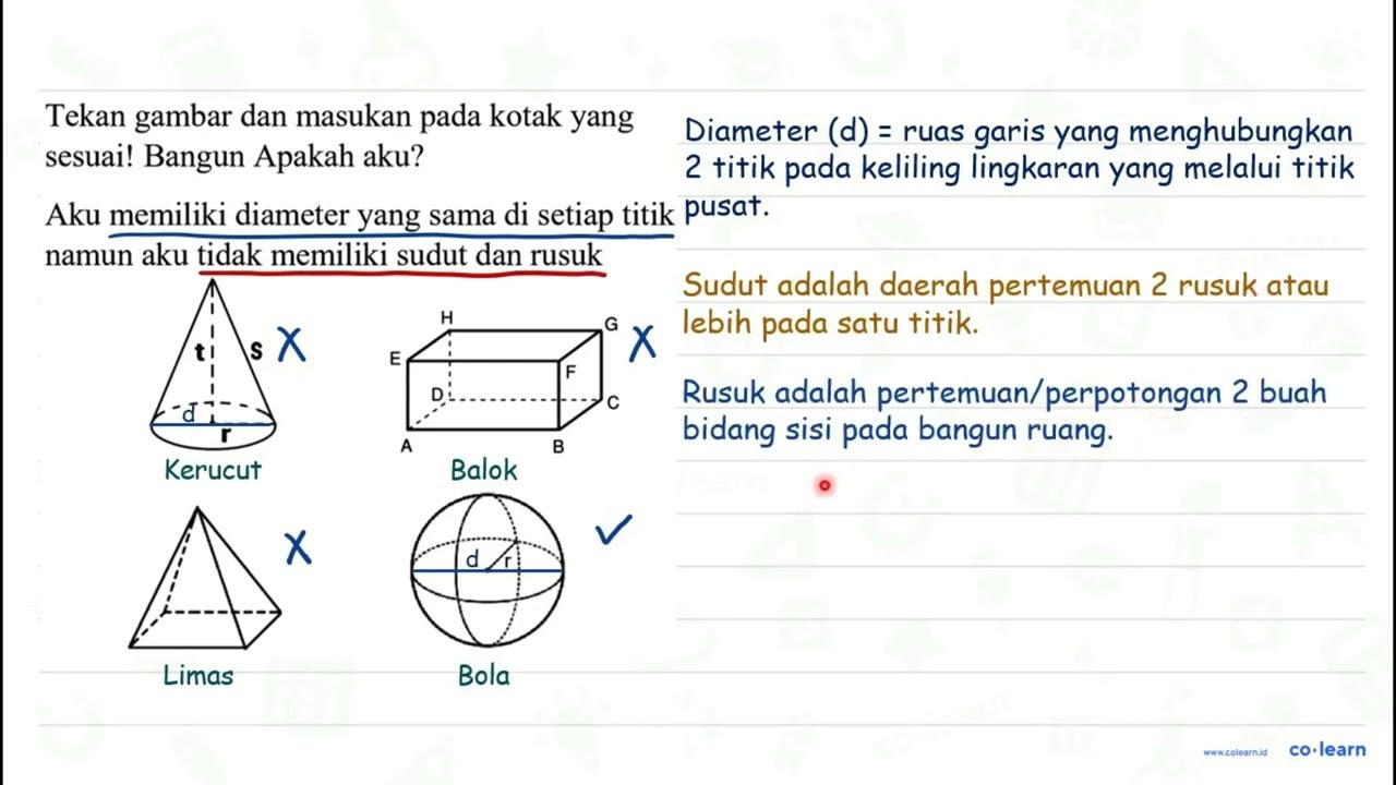 Tekan gambar dan masukan pada kotak yang sesuai! Bangun