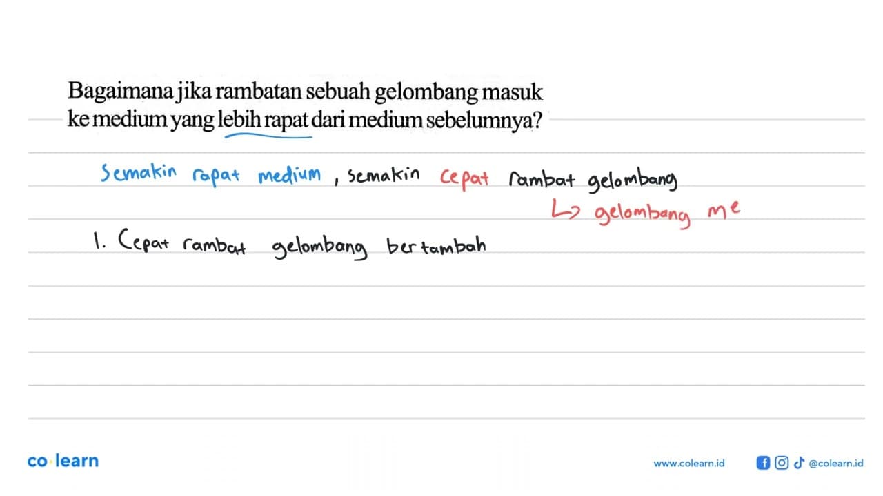 Bagaimana jika rambatan sebuah gelombang masuk ke medium