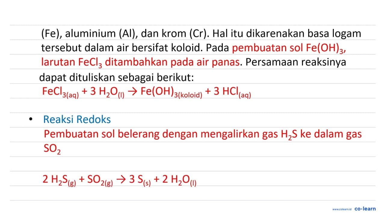 Satu di antara cara - cara pembuatan dispersi koloid di