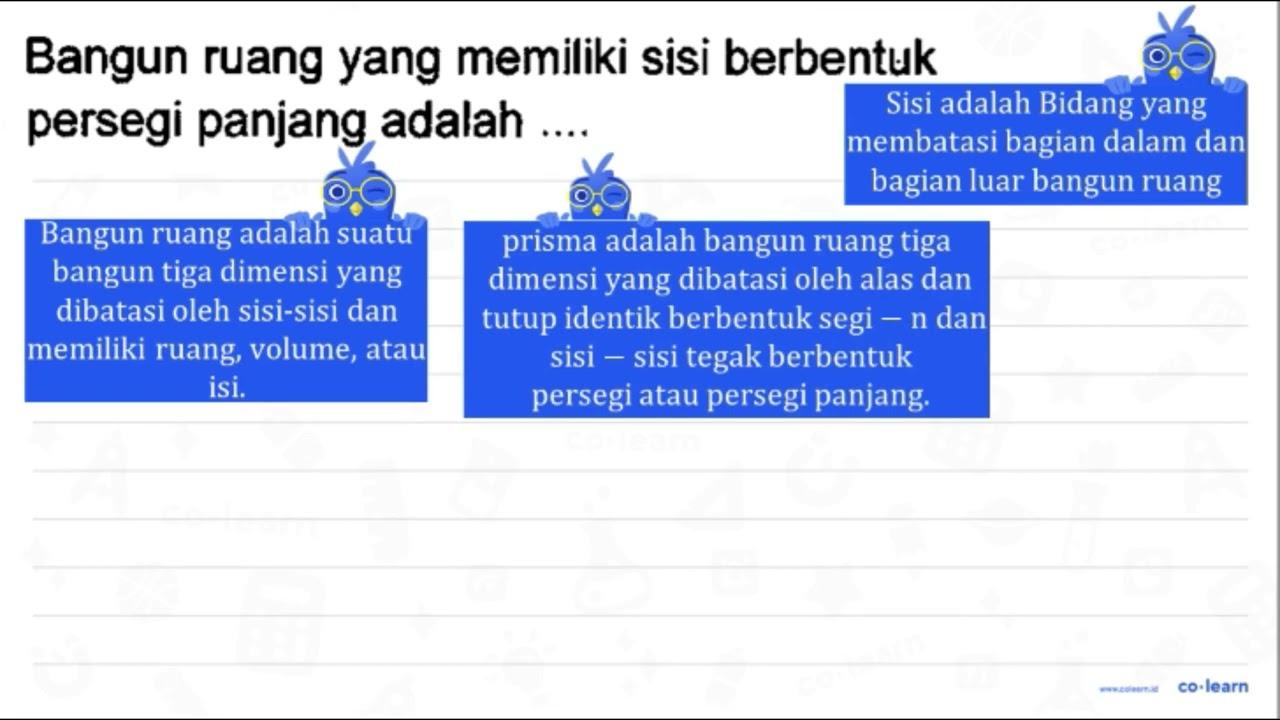 Bangun ruang yang memiliki sisi berbentuk persegi panjang