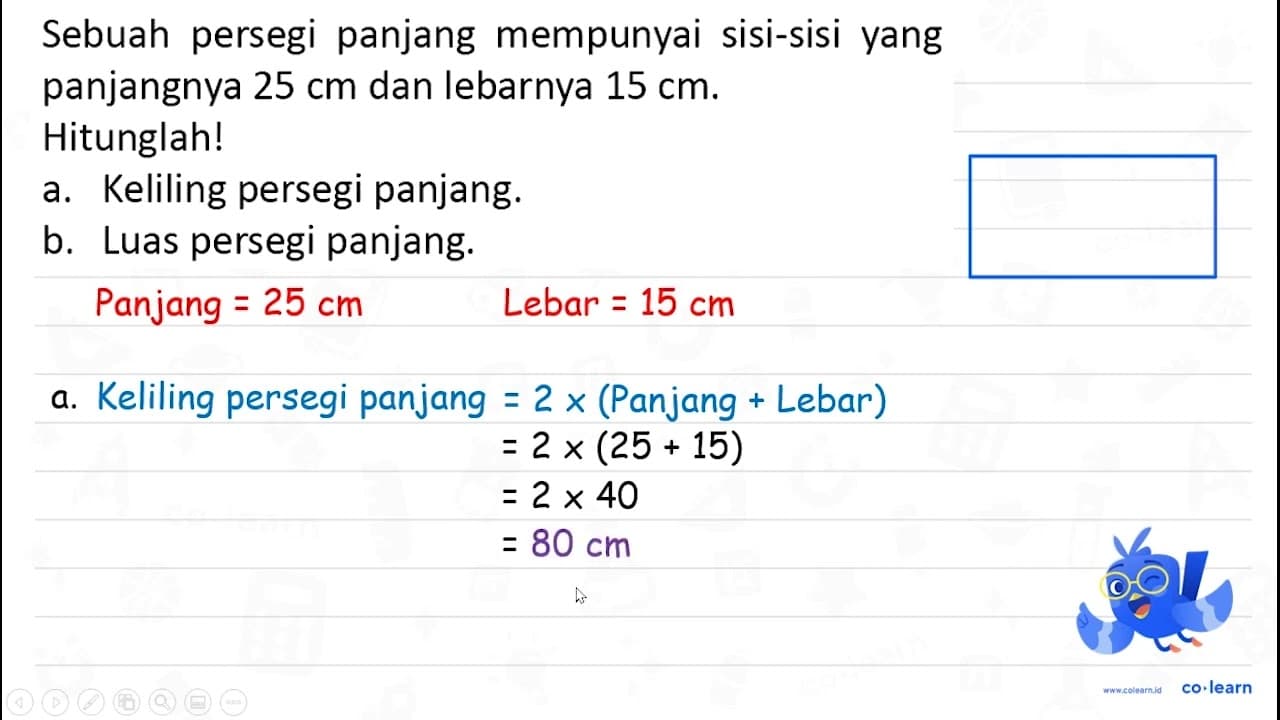 Sebuah persegi panjang mempunyai sisi-sisi yang panjangnya