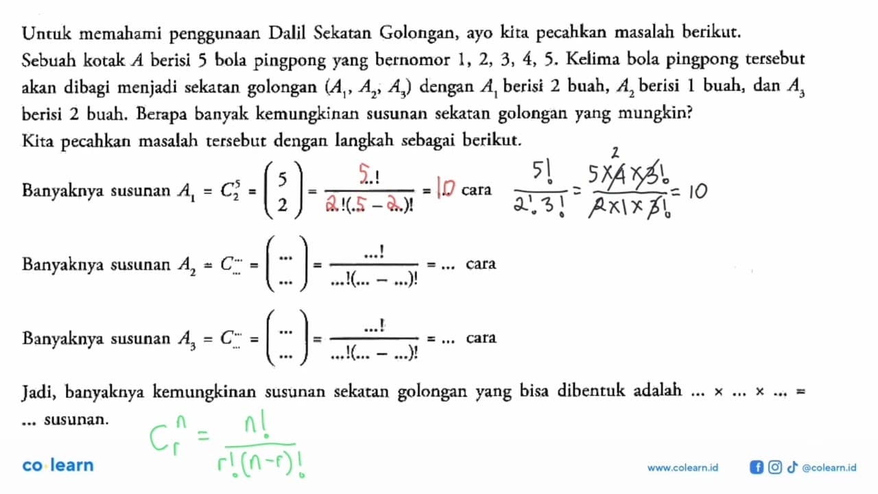 Untuk memahami penggunaan Dalil Sekatan Golongan, ayo kita