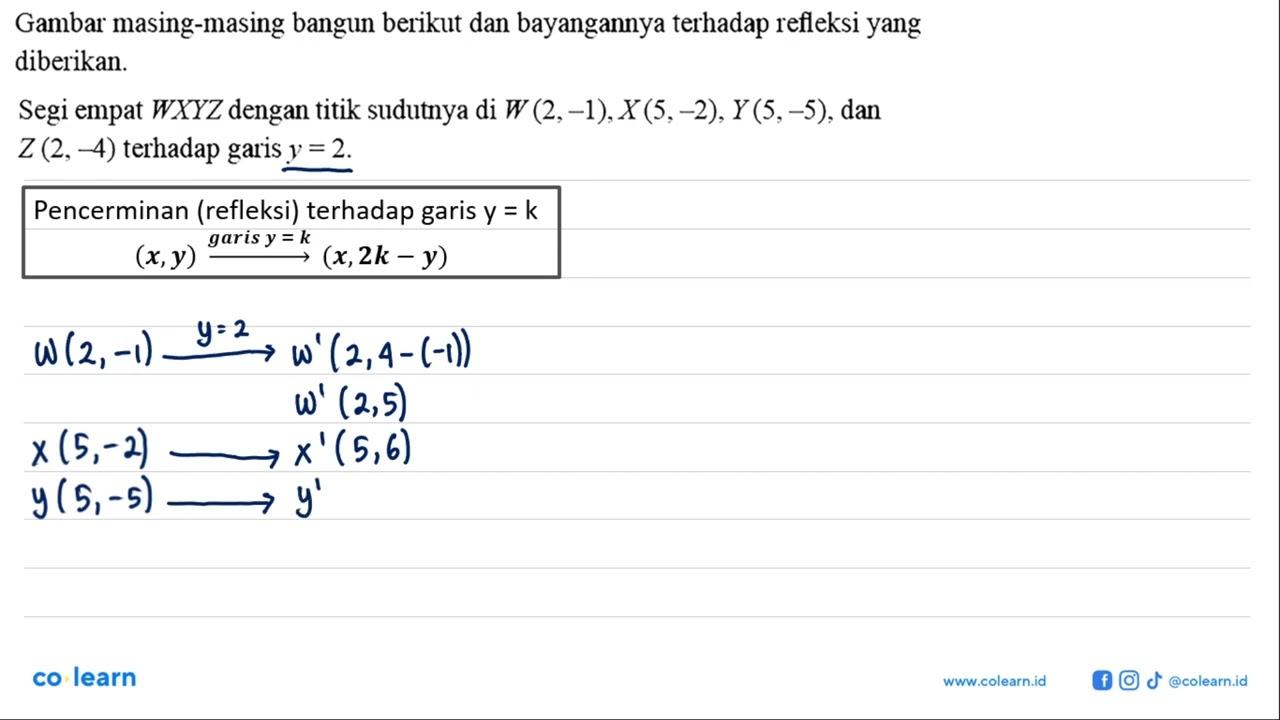 Gambar masing-masing bangun berikut dan bayangannya