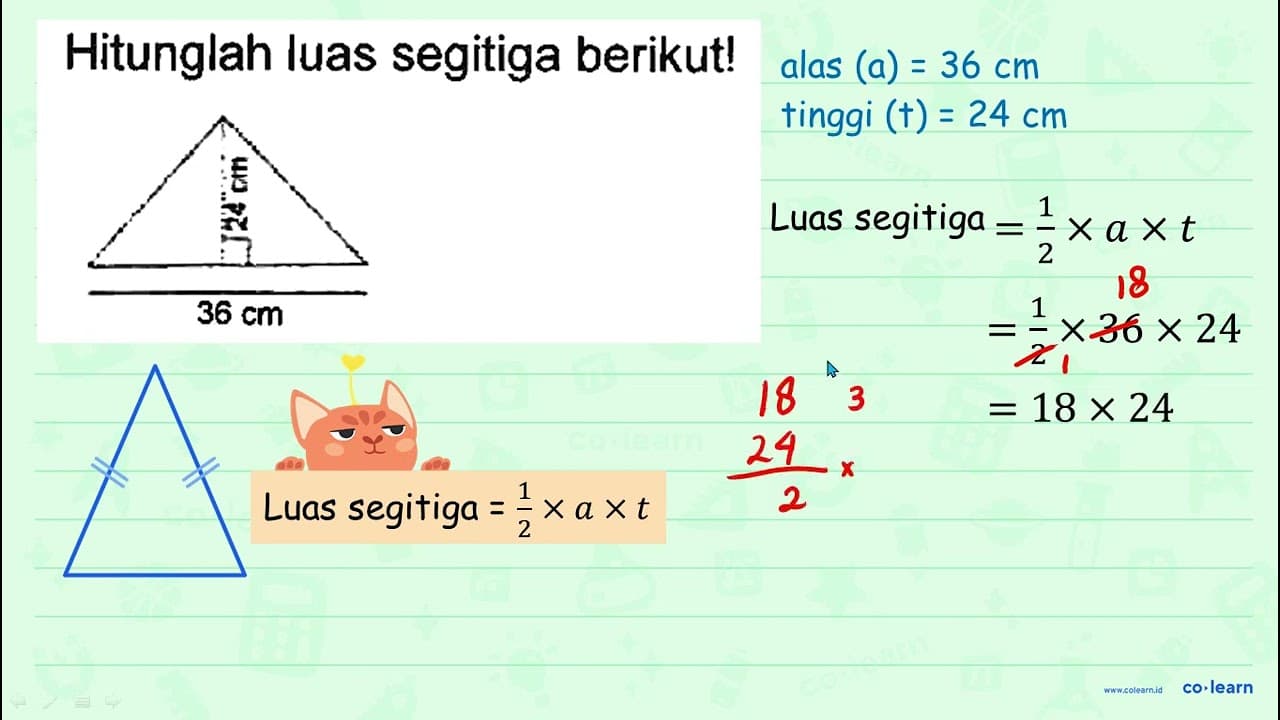 Hitunglah luas segitiga berikut!