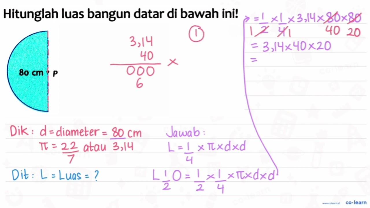 Hitunglah luas bangun datar di bawah ini!