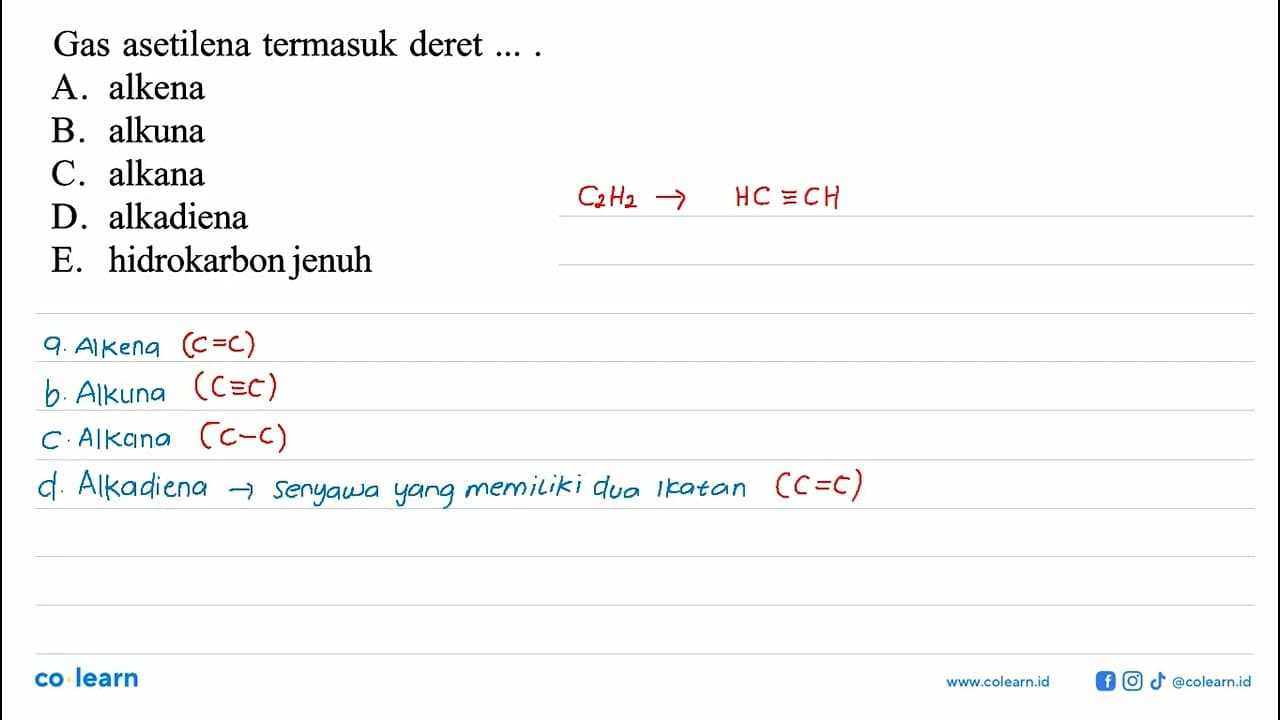 Gas asetilena termasuk deret ....