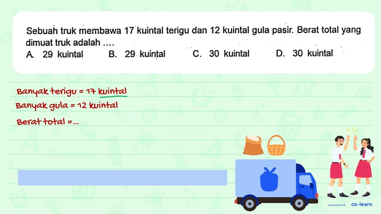 Sebuah truk membawa 17 kuintal terigu dan 12 kuintal gula