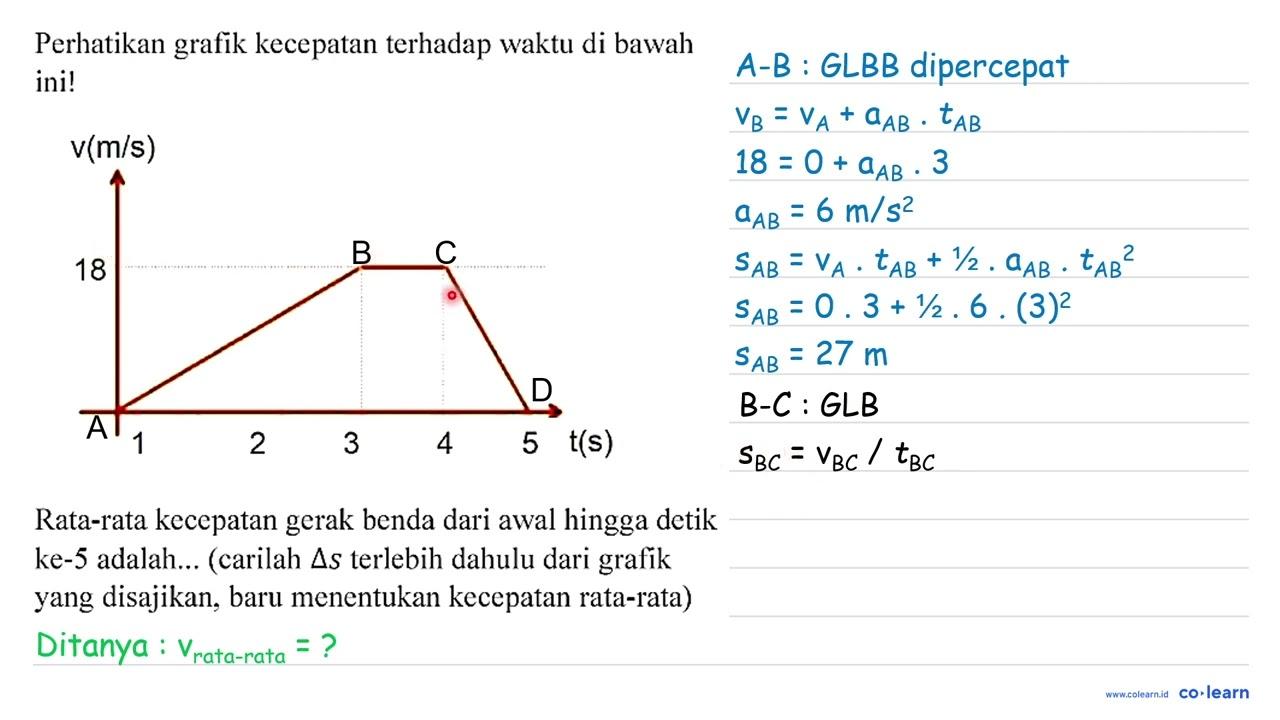 Perhatikan grafik kecepatan terhadap waktu di bawah ini!