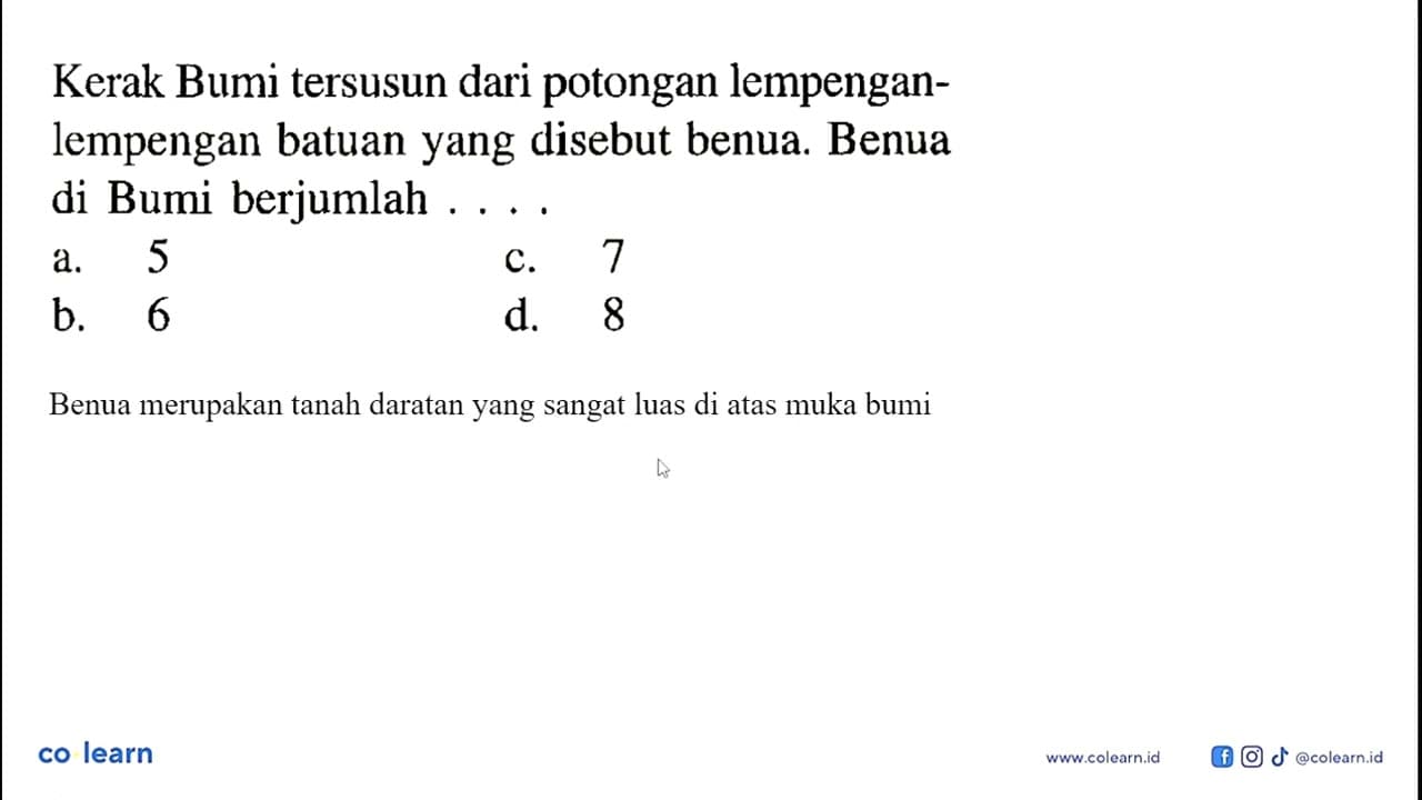 Kerak Bumi tersusun dari potongan lempenganlempengan batuan