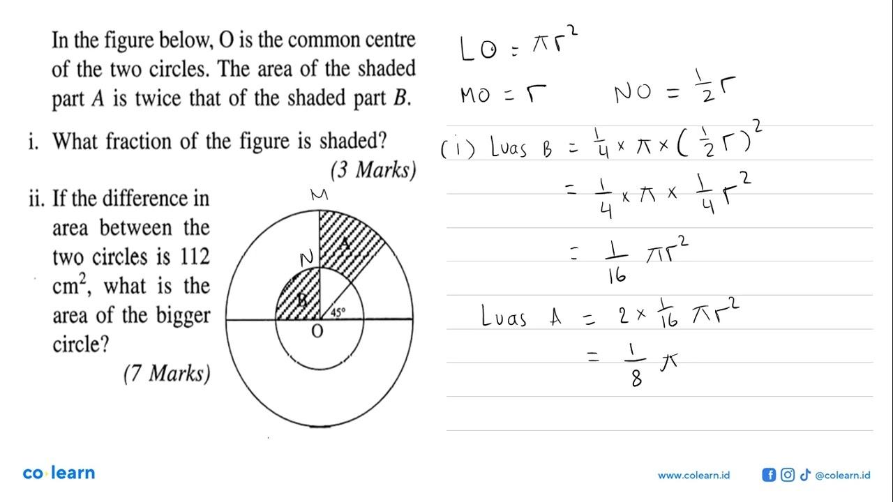 In the figure below, O is the common centre of the two