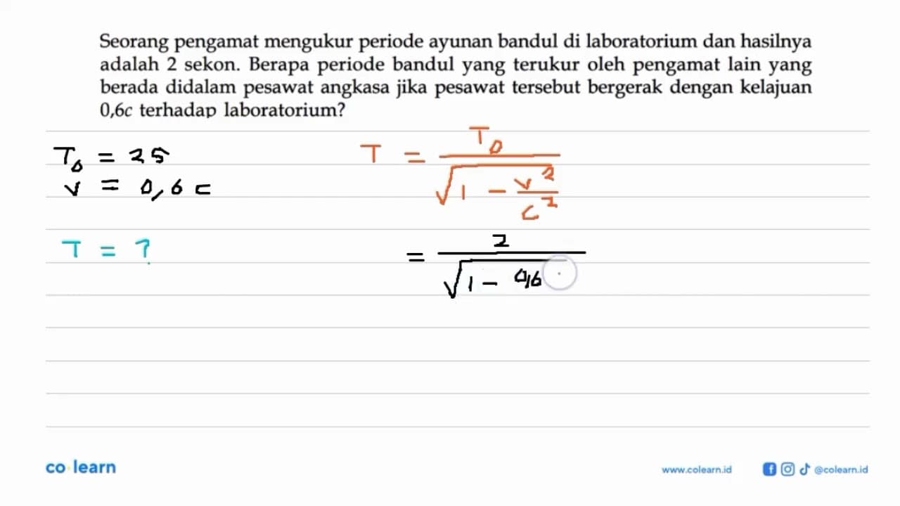 Seorang pengamat mengukur periode ayunan bandul di