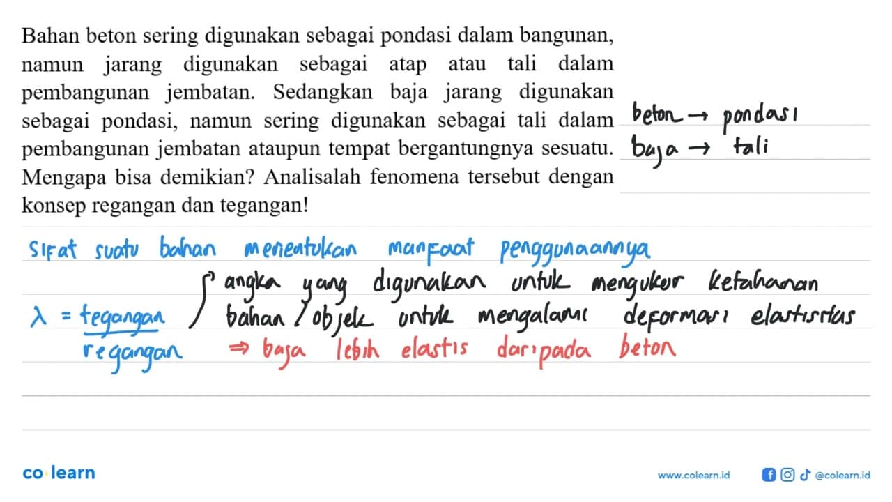 Bahan beton sering digunakan sebagai pondasi dalam