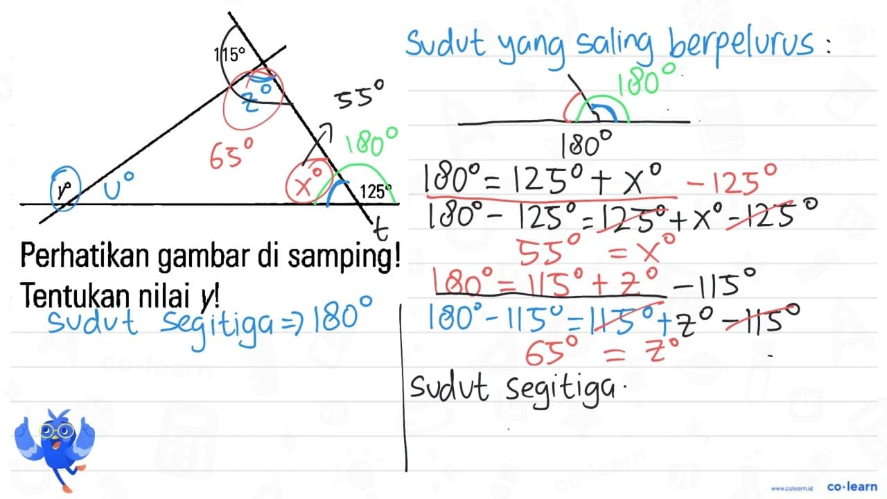 Perhatikan gambar di samping! Tentukan nilai y!