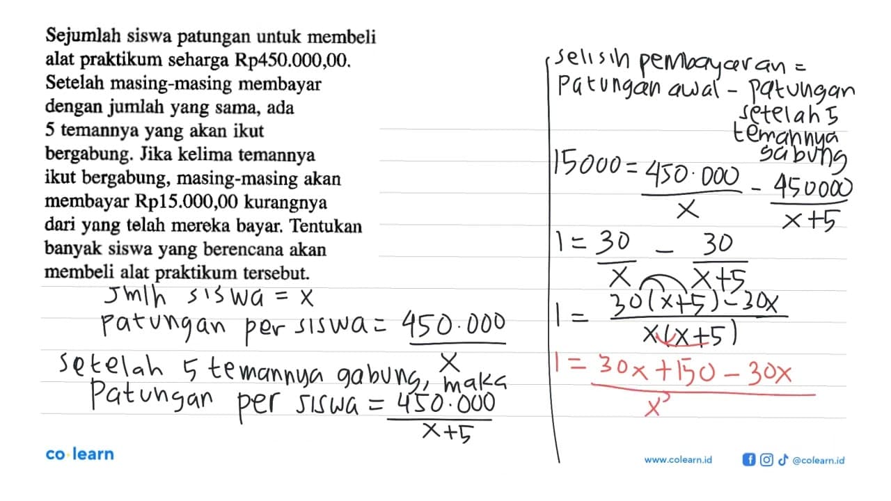 Sejumlah siswa patungan untuk membeli alat praktikum