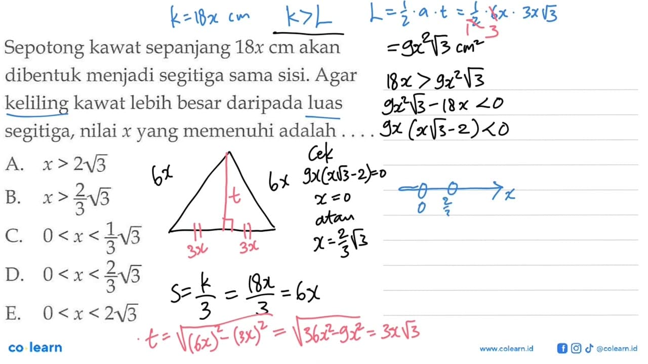 Sepotong kawat sepanjang 18x cm akan dibentuk menjadi