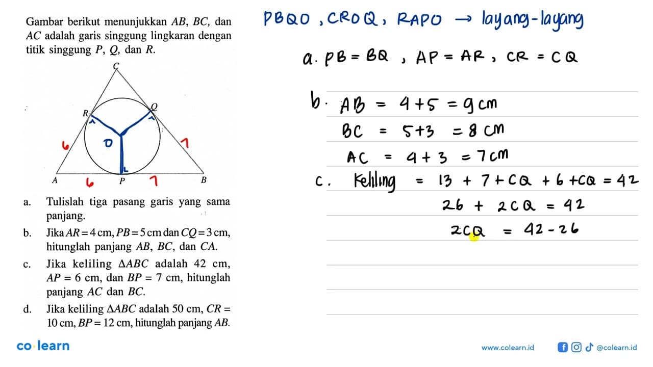 Gambar berikut menunjukkan AB, BC, dan AC adalah garis