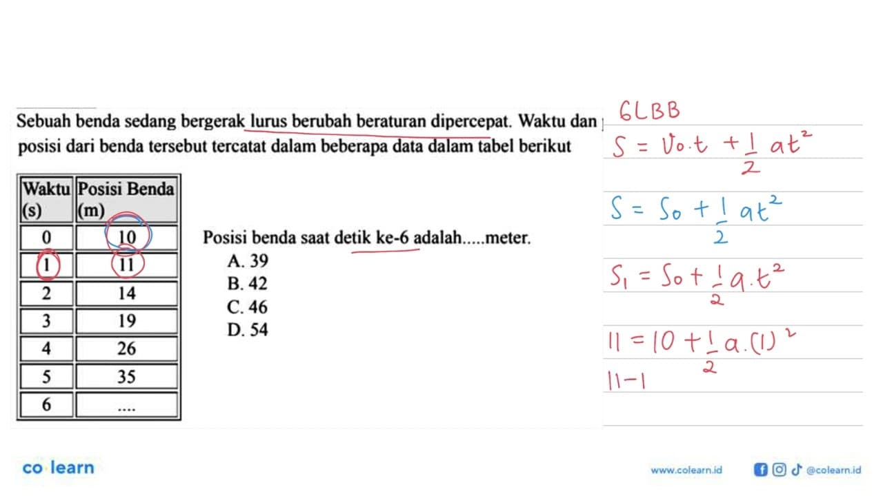 Sebuah benda sedang bergerak lurus berubah beraturan