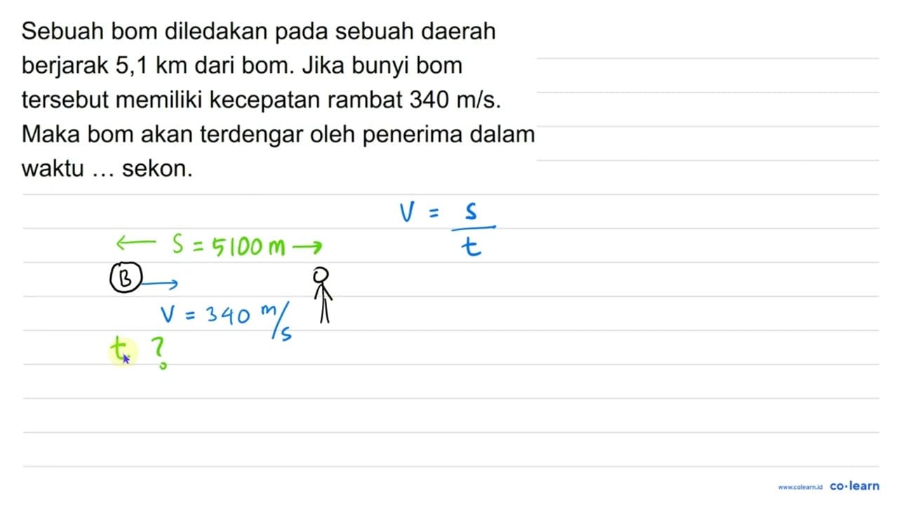 Sebuah bom diledakan pada sebuah daerah berjarak 5,1 km