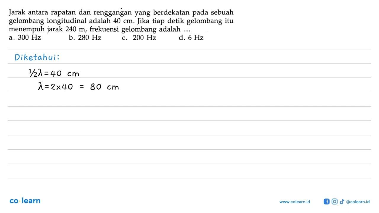 Jarak antara rapatan dan renggangan yang berdekatan pada