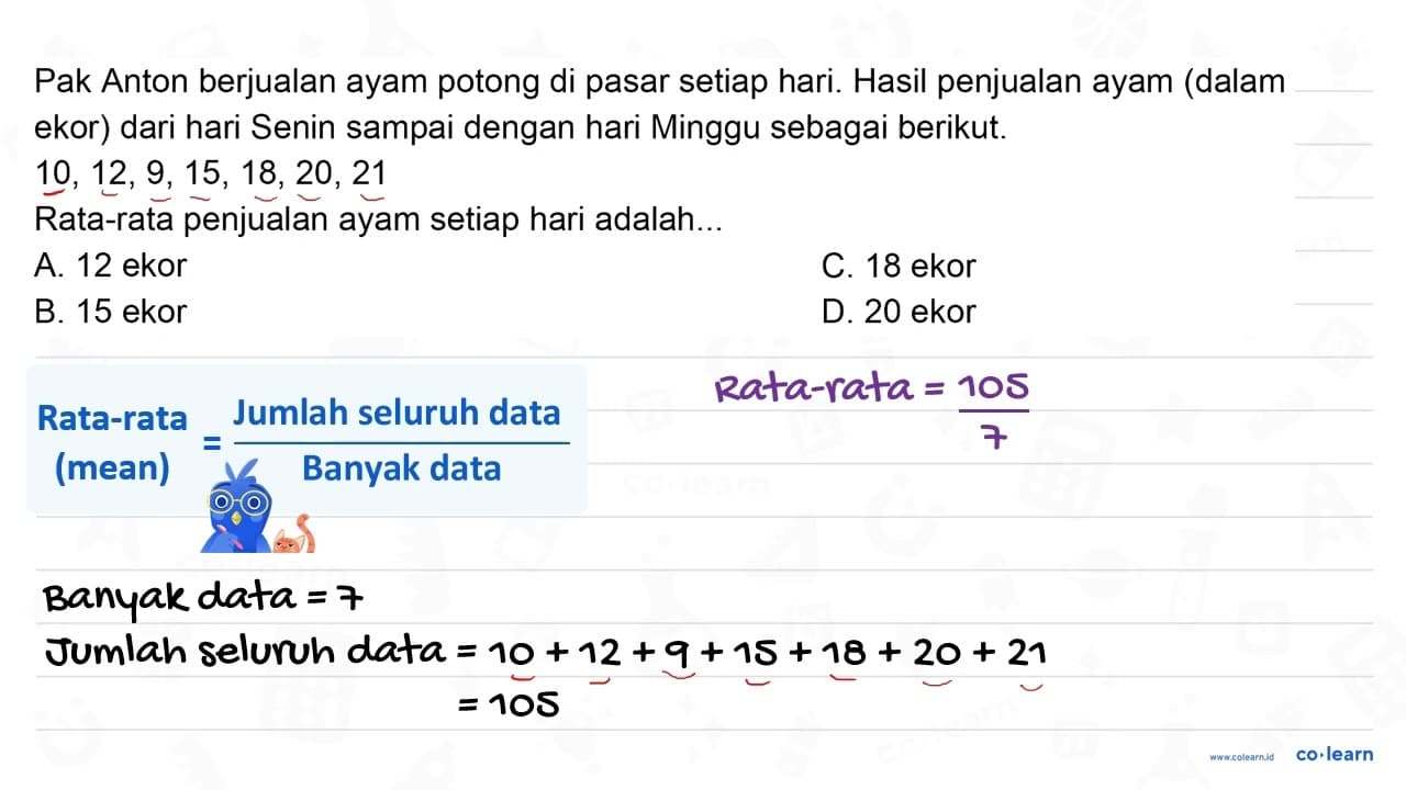 Pak Anton berjualan ayam potong di pasar setiap hari. Hasil