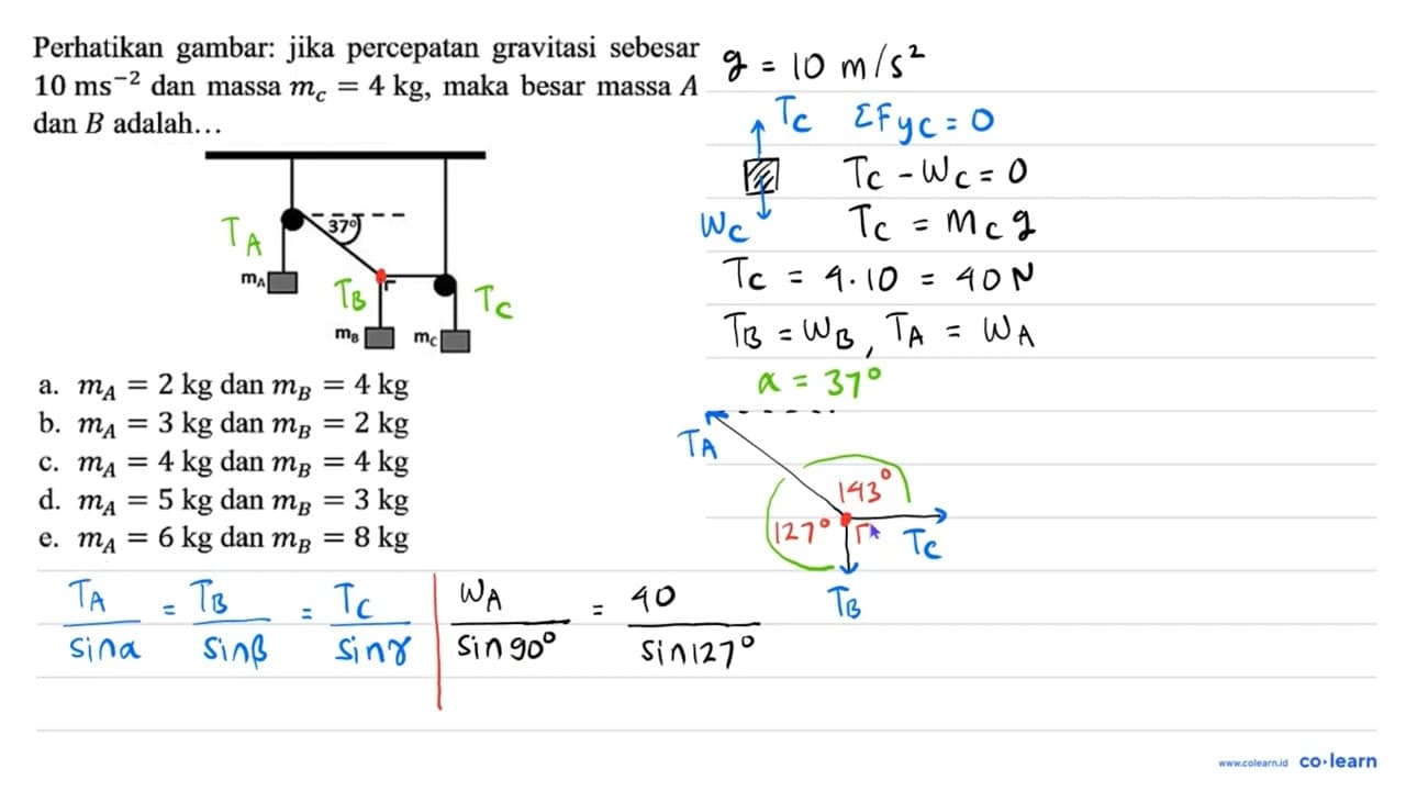 Perhatikan gambar: jika percepatan gravitasi sebesar 10