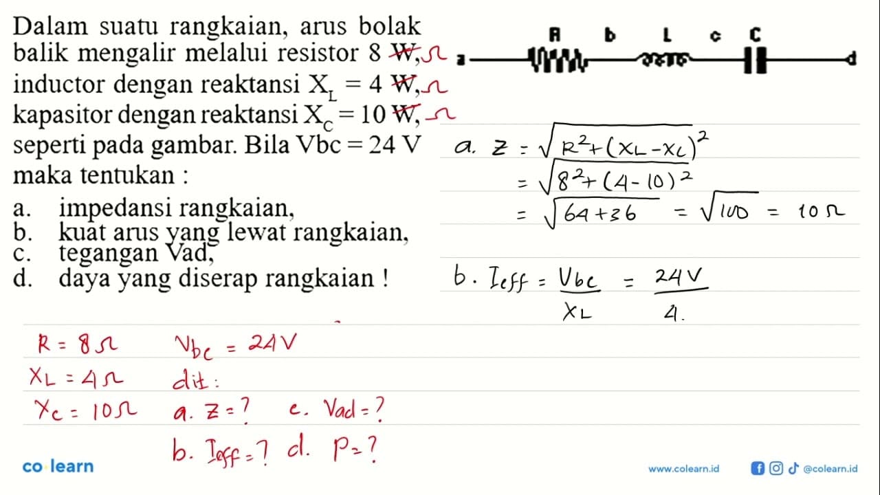 Dalam suatu rangkaian, arus bolakbalik mengalir melalui