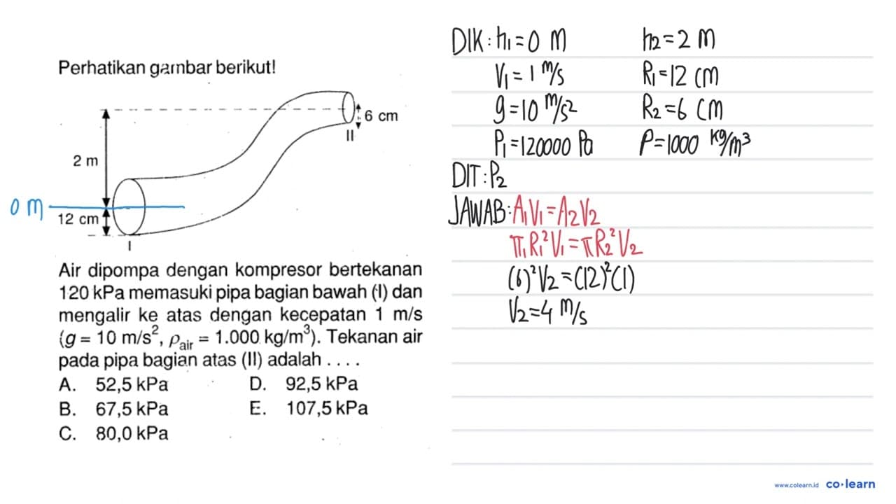 Perhatikan garnbar berikut!6 cmII2 m12 cmI Air dipompa