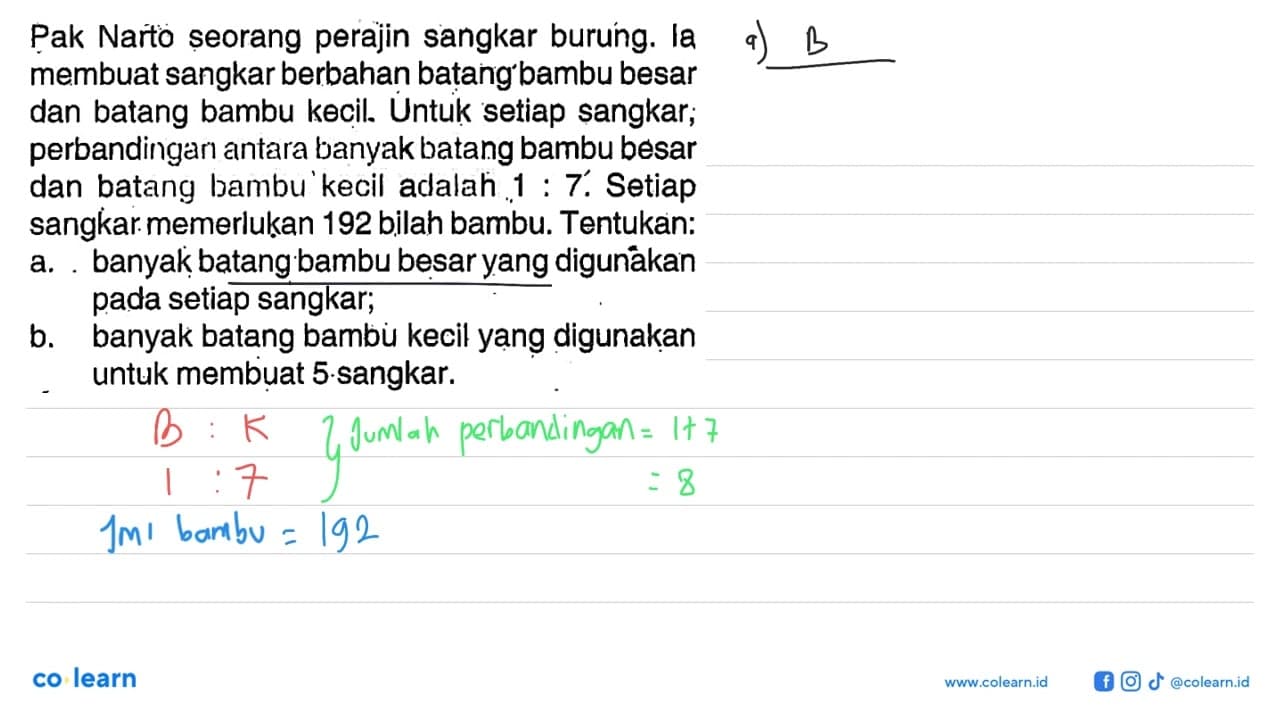 Pak Narto seorang perajin sangkar burung. la membuat