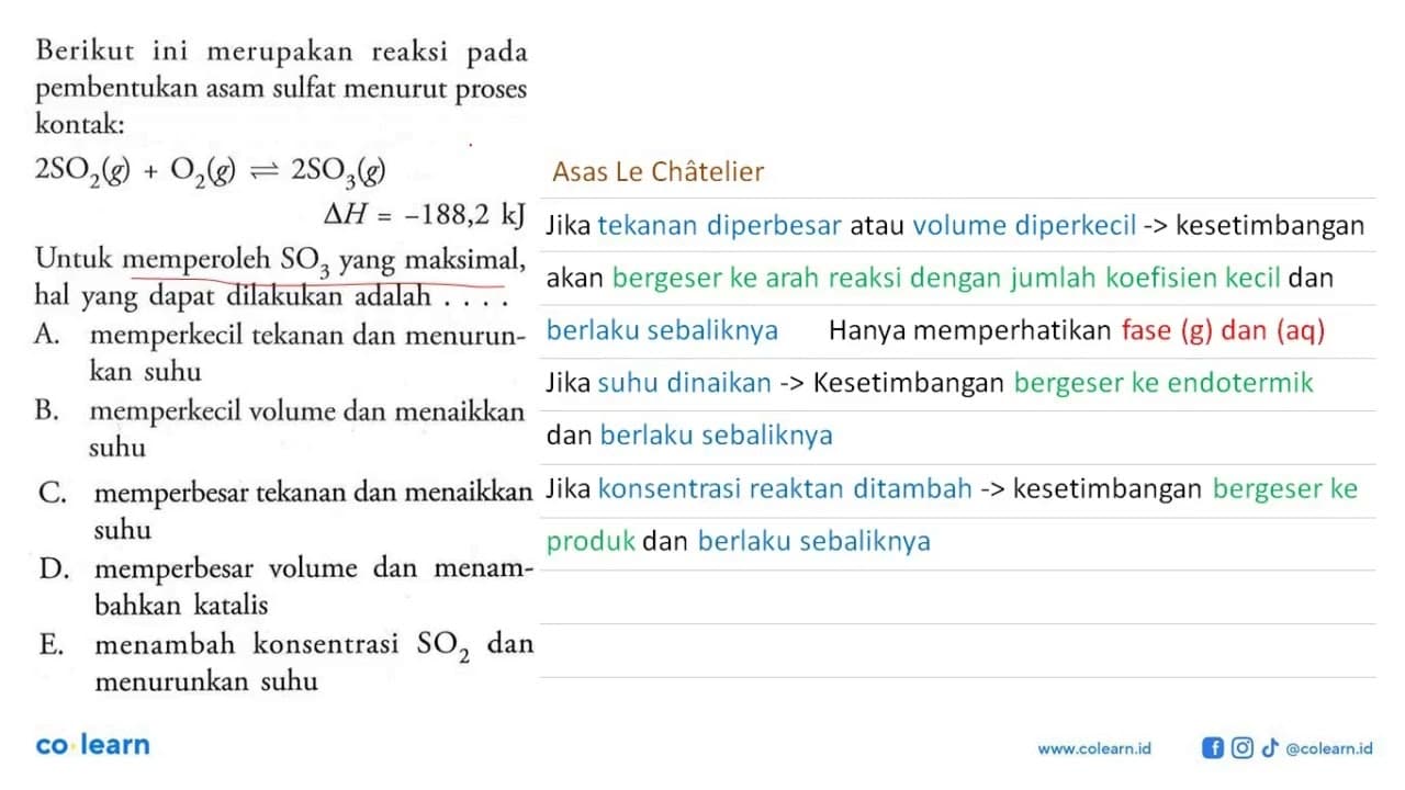 Berikut ini merupakan reaksi pada pembentukan asam sulfat