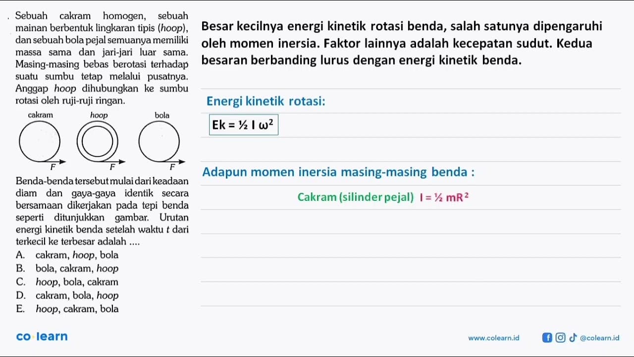 Sebuah cakram homogen, sebuah mainan berbentuk lingkaran