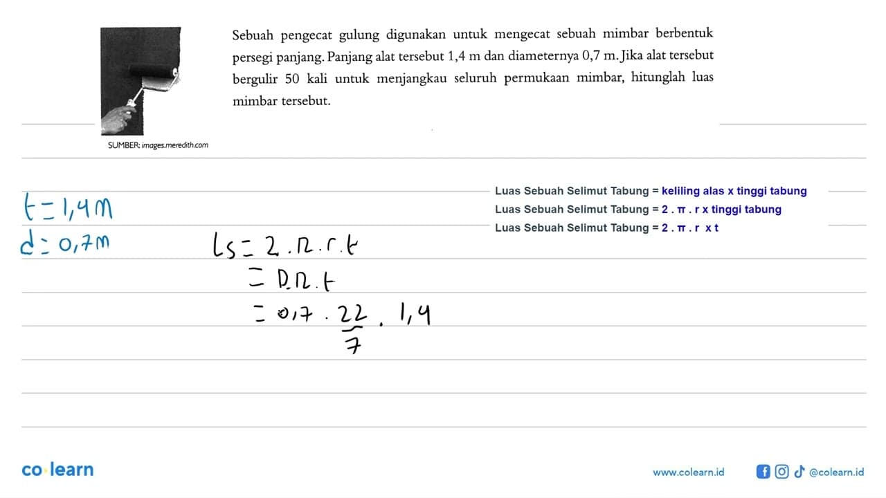 Sebuah pengecat gulung digunakan untuk mengecat sebuah